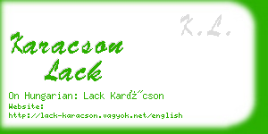 karacson lack business card